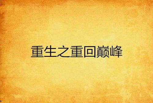 重回巅峰（重生后我站在时代之巅）